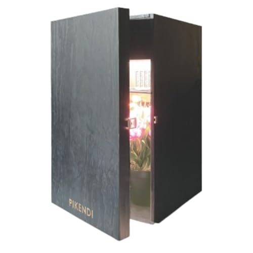 Bonsanto Pikendi Premium Schwarz Mini Grow Box, Komplett Set mit leisem Aktivkohlefilter & 35 W LED, Handgefertigter Holzschrank, Kompakte, Geruchsfrei Indoor-Grow Lösung