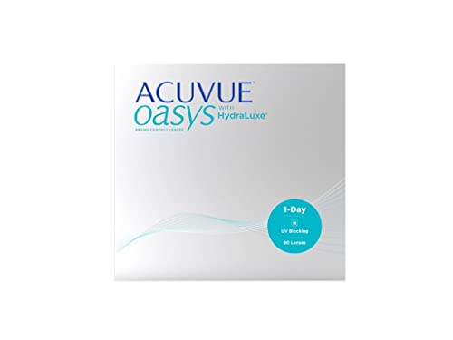 ACUVUE OASYS 1-Day Tageslinsen helfen das Gefühl von müden & trockenen Augen zu reduzieren – Tageskontaktlinsen mit -1,75 dpt und BC 8.5 – UV Schutz & angenehmes Tragegefühl – 90 Linsen