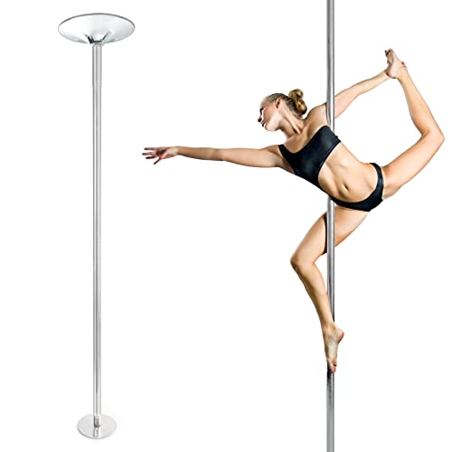 Wiltec Pole Dance Profi Tanzstange Ø 45 mm, höhenverstellbar von 2,31-2,74 m, aus Stahl, Montage ohne Bohren, Fitnessstange, Tabeldance Stange