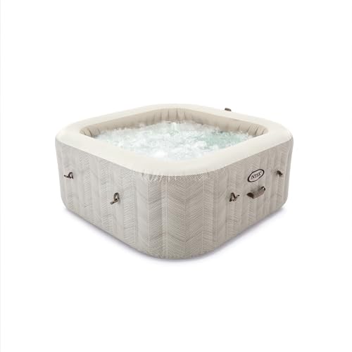 Intex PureSpa Chevron Deluxe, aufblasbar, quadratisch, 4 Plätze, 140 Düsen, PVC, Mehrfarbig, 175 x 175 x 71 cm
