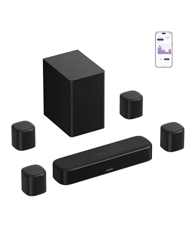 ULTIMEA 7.1 Kanal Surround Soundbar, Soundbar für den Fernseher mit 4 Surround Lautsprechern, 330 W, Surround Sound System, HDMI ARC, TV Soundbar mit Subwoofer, Bluetooth® 6.0, Aura A40 Pro
