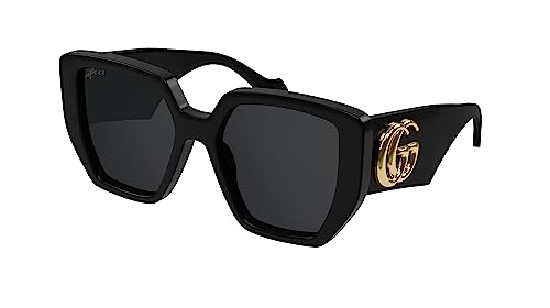 GUCCI Womens GG0956S Sunglasses, Black-Black-Grey, 54