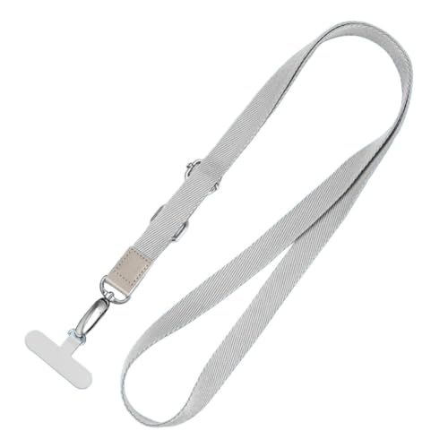 Wisafory Unisex Handy-Kette Verstellbarer Handy Lanyard Schl체sselband Lang mit Pads Breitem Umh채ngeband Kette zum Umh채ngen f체r Alle Handyh체llen Arbeitserlaubnis Personalausweis Silber