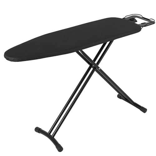 Bügelbrett Aoufottes ist höhenverstellbar, Bügeltisch für Dampfbügeleisen,Ironing Board, Dampfbügeltisch mit Zwei Seiten Bügeleffekt, 120x38cm Schwarz