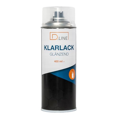 D.LINE Klarlack glänzend Sprühdose 400 ml DL 1523 - Überzugslack für Sprühlacke (1x 400 ml)