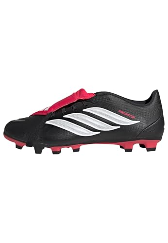 adidas Unisex Predator Club Fold-Over Tongue Firm Ground/Multi Ground Football Boots Shoes, Core Black/FTWR White/Lucid Red, 42 EU
