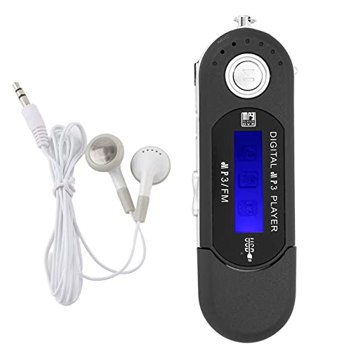 Vifer MP3-Player, tragbar, digital, Musik, USB, MP3-Player, mit LCD-Display, unterstützt TF-Karte 32 GB und FM-Radio (schwarz)