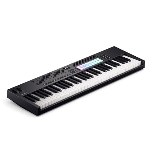 Novation Launchkey 61 [MK4] – USB/MIDI-Controller-Keyboard mit 61 halb gewichteten Tasten und DAW-Integration. Akkord-/Skalenmodi, 8 Drum-Pads und Arpeggiator. Inkl. Musikproduktions-Software-Bundle