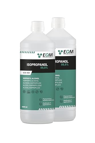 EQM - ECO-301 - Isopropanol - Isopropylalkohol 99.9% - 2x1 L - Reinigung von elektronischen Bauteilen, Linsen und Bildschirmen - Reinigung von Harzen im 3D-Druck