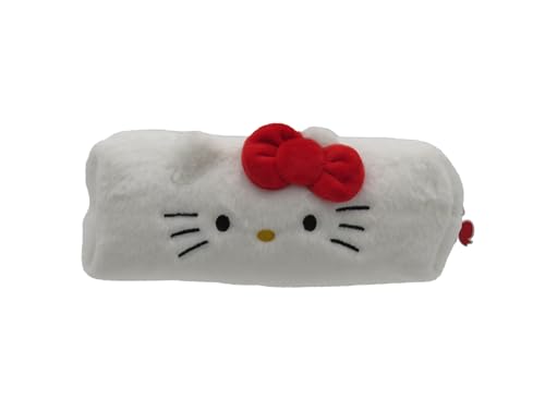 CYPBRANDS Hello Kitty, Sanrio, Federmäppchen, Plüsch, Weiß, offizielles Produkt, weiß, Sanrio Hello Kitty Federmäppchen aus Plüsch