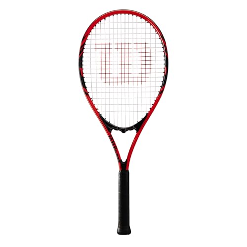 WILSON Damen/Herren-Tennisschläger, Anfänger, Federer, Griffstärke 3, Aluminium, Rot/Schwarz, WRT30480U3