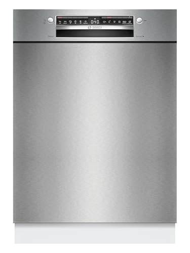 Bosch Geschirrspüler 60 cm, Unterbau, Besteckschublade, Silence Programm, Automatisierte Startzeit, Flexibilität und Komfort beim Beladen, Extra Trocknen, SMU4HVS14E, Gebürsteter Stahl