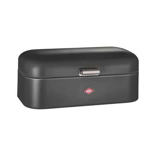 Wesco Grandy Brotkasten in der Farbe graphit matt, pulverbeschichtetes Stahlblech, Lüftungslöcher und stabiler Handgriff