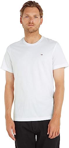 Tommy Jeans Herren Tjm Xslim Jersey Tee Dm0dm04411 Langarmhemd, Weiß (Classic White), M EU