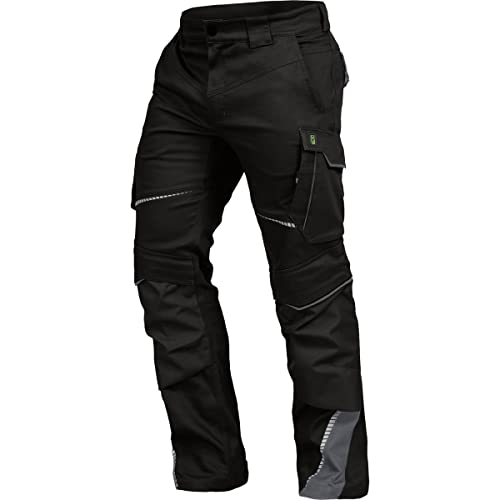 Leibwächter Flex-line Arbeitshose Herren – schwarz/grau – Gr. 54 – Bequeme Workwear mit Elastan (Spandex) – 60°C waschbar & trocknergeeignet – erhöhte Reißfestigkeit – für verschiedenste Berufe