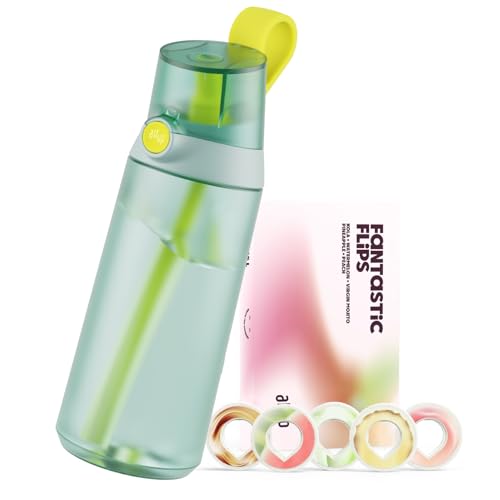 AIR UP Trinkflasche Click Turtle Green Original Starterset mit Pods in 5 Geschmacksrichtungen | 600ml Trinkflasche mit zuckerfreiem Geschmack | spülmaschinengeeignet, BPA-frei