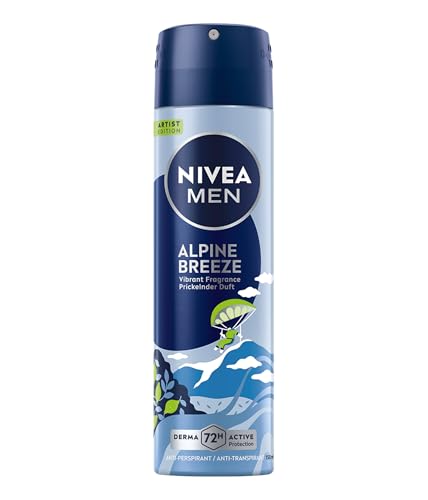 NIVEA MEN Alpine Breeze Artist Edition Deo Spray, Deodorant für 72h Anti-Transpirant-Schutz gegen Schweiß und Geruch, Deospray mit erfrischendem Duft (150 ml)