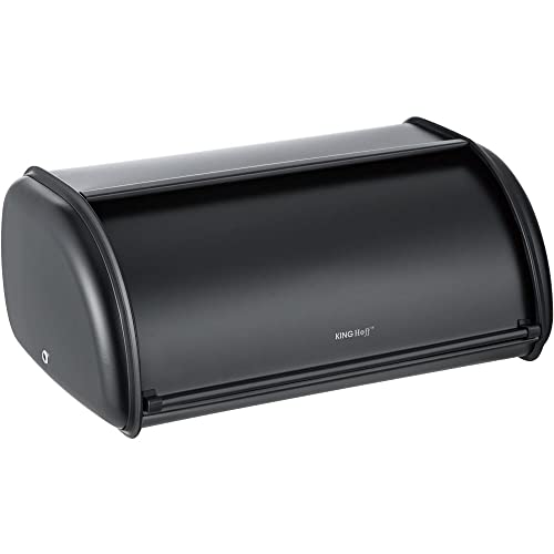 KING HOFF Brotkasten Brotbox Brotbehälter Brotdose (Schwarz, Kleine 36cm x 24cm x 15cm.)