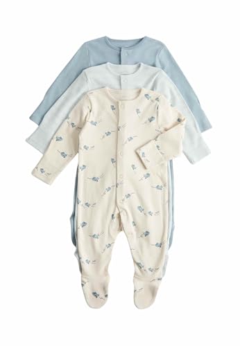 Marks & Spencer 3Er-Pack Schlafanzüge Aus Reiner Baumwolle Mit Flugzeugmotiv (3,2 Kg–3 J.) Blau-Mix 3-6 Monate