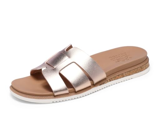 Skechers Damen Desert Kiss Low Peak Look Schiebe-Sandalen, Rosegold Duraleather, 37 EU