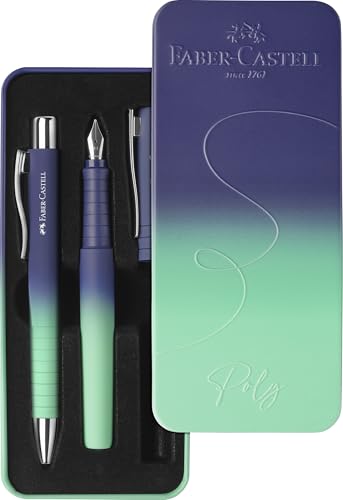 FABER-CASTELL - Schreibset Poly Pen Buzzing Blue, 2-teilig
