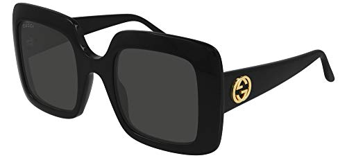 Gucci Damen Gg0896s Sonnenbrille, Schwarz/Schwarz/Grau, 50