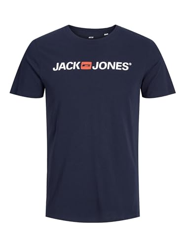 JACK & JONES Herren Jjecorp Logo Tee Crew Neck Noos T Shirt, Blau (Navy Blazer Detail: Slim Fit), XXL