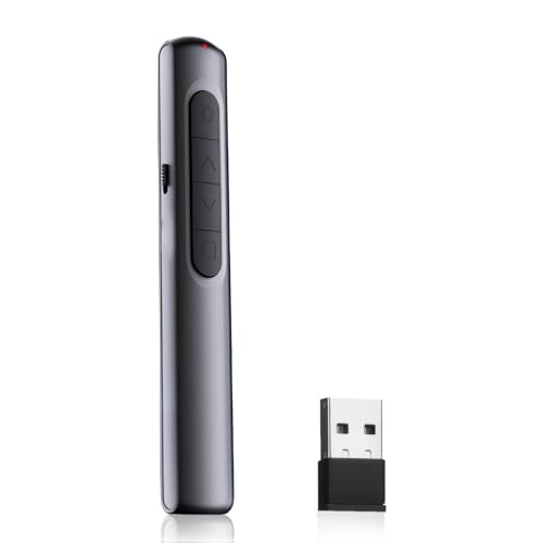 2 in 1 Presenter, Wireless Presenter, Kabellos pointer für präsentationen mit Hyperlink und Volumen Kontrolle, Presenter mit Laserpointer, Powerpoint Presenter für Window/Linux/PowerPoint