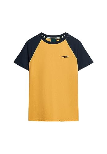 Superdry Herren Besticktes T-Shirt, Gelb (Ochre Yellow Marl/Eclipse Navy), M