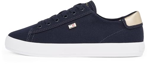 Tommy Hilfiger Damen Vulcanized Sneaker Canvas Lace Up Elegant, Blau (Space Blue), 39