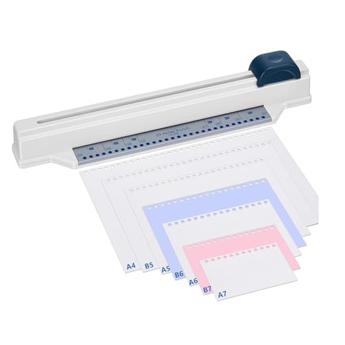 Pluuttiem Lochstanze f¨¹r Gesch?- und B¨¹robedarf, A4 A5 A6 A7 B5 B7 Papier Scrapbook mit 5 Blatt Stanzkapazit?t