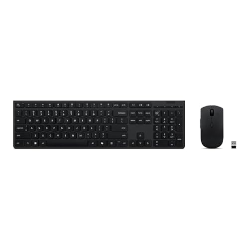 Lenovo Professional - Tastatur-und-Maus-Set - Full Size - kabellos - Bluetooth, 2.4 GHz - QWERTZ - Deutsch - Grau - braune Box