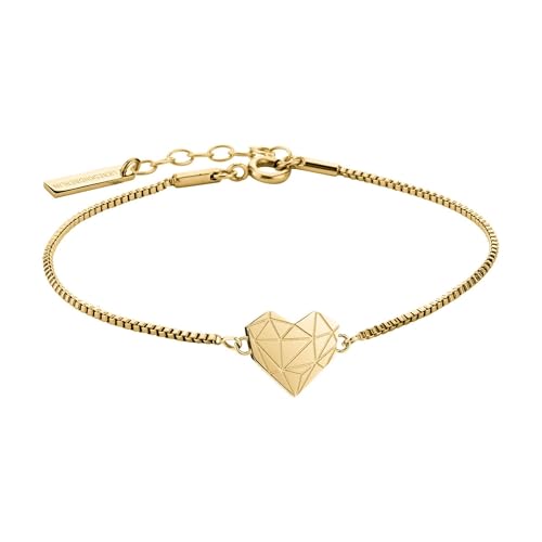 LIEBESKIND Damen Armband Herz Edelstahl Silber 20 cm (gold)