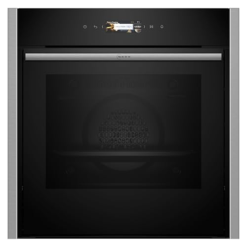 NEFF B54CR71N0, N 70, Smarter Einbau-Backofen, 60x60 cm, Made in Germany, Pyrolyse, Optimaler Zugriff mit Slide&Hide, Full Touch TFT-Display, Air Fry Funktion, Automatikprogramme, Soft Open, Edelstahl