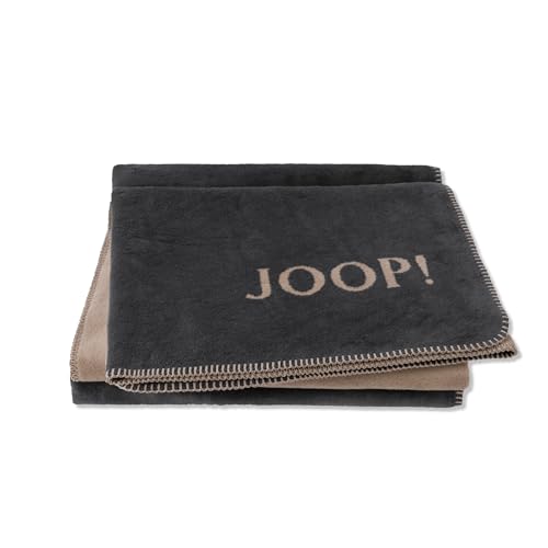 Joop! Wohndecken Uni-Doubleface Anthrazit-Karamell