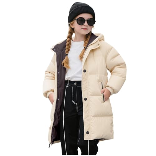 Battnot Mädchen Winterjacke Winter Puffer Kinder Jacke Lange Dicke Teenager Mantel Gefütterte Elegant Daunenjacke Mit Kapuze Gefüttert Steppjacke Warme Bequemes Sportjacke Winddicht Outdoorjacke