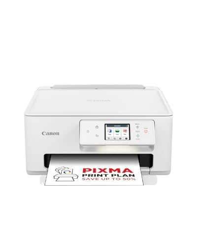 Canon PIXMA TS7650i Multifunktionsdrucker 3in1 (Tintenstrahl,Drucken, Kopieren, Scannen, A4, 6,7 cm Touch LCD, WLAN, Duplexdruck, 2 Papierzuführungen, kompatibel mit Pixma Print Plan ABO) Weiß