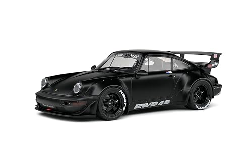Solido Modell RWB Bodykit Darth Vader (schwarz) - detailgetreues Modellauto aus DieCast-Metall mit Freilauf, Lenkung und beweglichen Türen, Sammler-Auto ab 14 Jahren, Maßstab 1:18