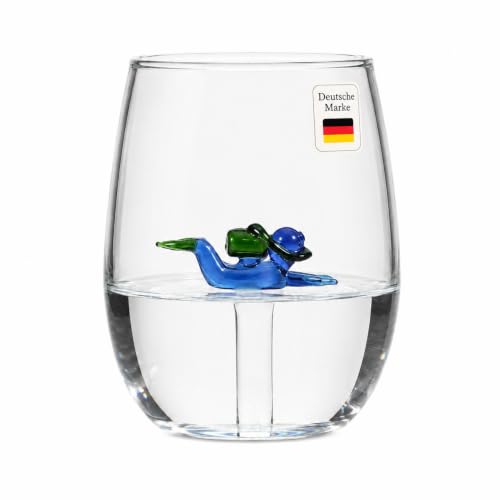 Winkee Trinkgläser Taucher bunt groß Wassergläser Gläser 3D modern 600 ml