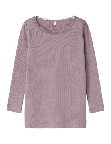 Name IT Mädchen Nmfkab Ls Top Noos T Shirt 13198042,Elderberry,104