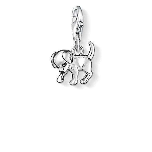 THOMAS SABO Damen Charm-Anhänger Hund Welpe Charm Club 925 Sterling Silber, 1cm, 0885-007-12