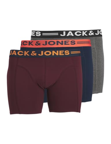 Jack & Jones Herren Jaclichfield Trunks Noos 3 Pack Pls Boxer Shorts, Burgundy, 7XL