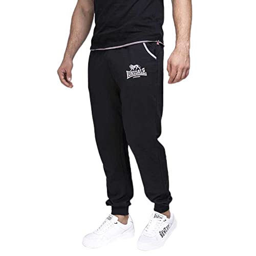 Lonsdale Herren Jogginghose Two Tones Sporthose, Schwarz, L EU