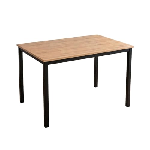 SAM Esszimmertisch Agata | Esstisch 110 x 70 cm | Holz | Farbe: Eiche |Kleiner Küchentisch & Schreibtisch | Tischplatte 15 mm | Esstisch mit schwarzen Tischbeinen | Moderne gerade Kante