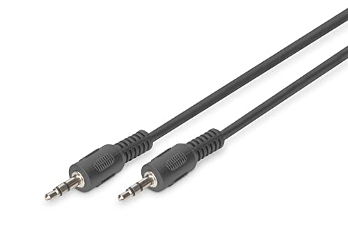 DIGITUS Audio-Anschlusskabel - 3,5mm Klinke auf 3,5mm Klinke - AUX-Kabel - Stereo-Kabel - 1,5m - schwarz - für Stereoanlagen, Heimkino, Soundbar, Computer
