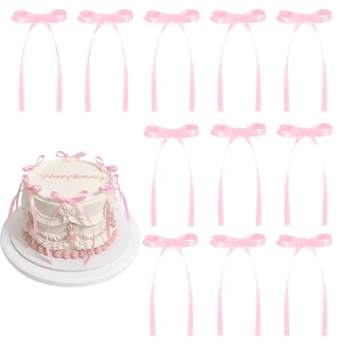 30 Stück Tortendeko Schleifen Rosa, Kuchendeko Schleife