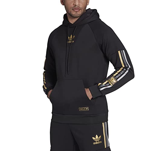 adidas Originals Men's Chile20 Pullover Hoodie, Black, Small