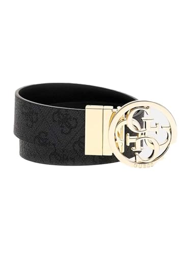 GUESS Gürtel Noelle Nolana Belt W95 Coal Logo dunkelgrau schwarz kürzbar wendbar