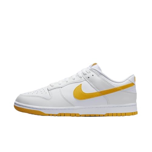 Nike Dunk Low Retro Herren Schuhe (DV0831-110, White/Summit White/University Gold), White/Summit White/University Gold, 44 EU