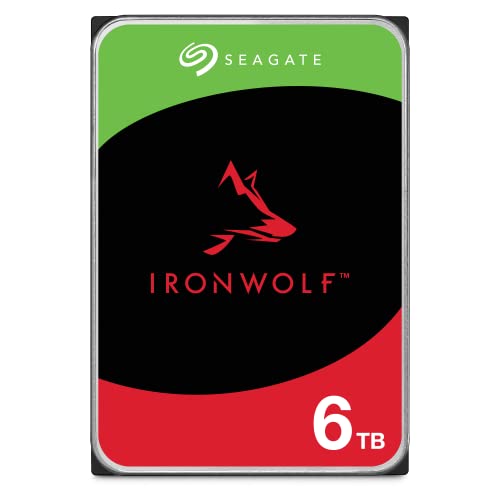Seagate IronWolf 6TB, NAS Interne Festplatte HDD, 3.5 Zoll, 5400 U/Min, 256 MB Cache, SATA 6 Gb/s, silber, inkl. Data Rescue Service (ST6000VNZ06)